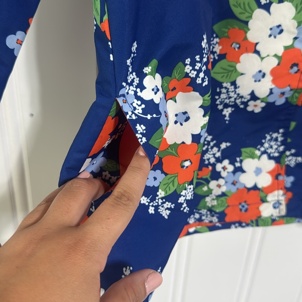 Gymboree Blue and Orange Floral Jacket raincoat Size Small 5-6 - Picture 3 of 9